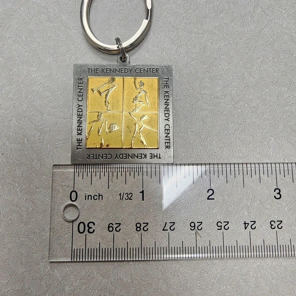 Vtg John F. Kennedy Center For The Performjng Arts Keychain JFK Key Ring Square